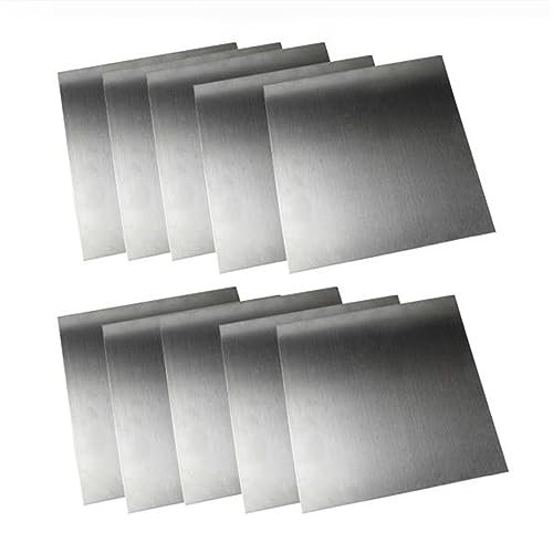 YTSMZX 1060 Placa de Aluminio Plancha Aluminio Chapa de Aluminio Plata Hoja de Aluminio Fino para Maquetas de Construcción Espesor 0.8mm a 2mm,Largo 200mm Ancho 200mm,5 Piezas,2mmx200mmx200mm