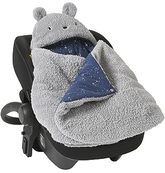 VERTBAUDET2-in-1 Baby Ausfahrsack/Wickelunterlage, Teddy Oeko-Texgrau