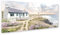STYLER Leinwandbild Lilac Coast 60 x 150 cm I Meer Strandhaus Strand Küste Lavendel lila I Bild Wohnzimmer Schlafzimmer Esszimmer XXL groß Leinwand I Wanddeko Querformat lang schmal