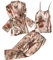 Robe de chambre en satin pour femme - Chemise de nuit 3 pièces - Ensemble pyjama en dentelle - Pantalon de pyjama à carreaux - Robe de chambre pour femme - Ensemble sexy - Peignoir imprimé - Lot de 3,