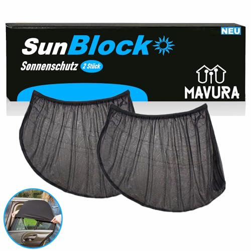 Sunblock Sonnenschutz Auto Baby mit UV Schutz Universal Sonnenblende, (Seitenfenster), Auto Kinder Seitenscheibe Autoscheiben Sonnenschutz [2er Set]