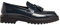 Mocassini con Nappine in Vera Pelle Verniciata da Uomo con Suola a carrarmato, Scarpe Classiche retrò Anni '80 Fatte a Mano [MA202-Y20-BLUE-42EU, 8UK]