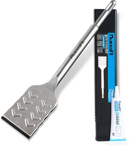 Nucraft SDS-Plus - Scalpello per piastrelle, 250 mm x 50 mm, curvato a 15°, per la rimozione di ceramica e piastrelle