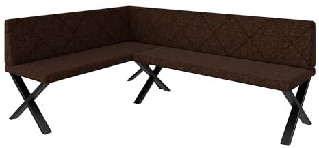 FURNISTAR Eckbank Akiko Metal X - Eckbankgruppe für Ihrem Esszimmer, Küche modern, Sitzecke, Essecke. Perfekt für Küche, Büro und Rezeption. Solide und Starke Verarbeitung. (142x196-Links-Inari28)