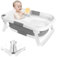 Baignoire pliable pour enfants, baignoire pliable pour enfants, baignoire pour bébé, baignoire, multi-usages, avec support, avec tapis antidérapant et trou d'évacuation