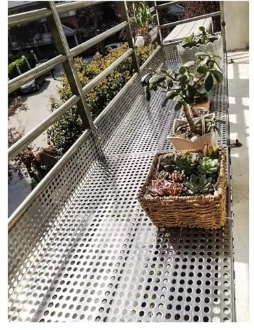 304 Acero Inoxidable Placa Perforada Placa Perforada De Acero Inoxidable 304, Diámetro Del Orificio De 10mm, Distancia Del Orificio De 5mm, Red Antirrobo De Protección For Balcón Con Guantes For Atar