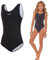 Zagano Badeanzug für Mädchen 7003 - Schwimmanzug Kinder UV-beständig, Bademode, Schwarz Gr. 152