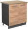 Vicco Spülenunterschrank Fame-Line, Goldkraft Eiche/Anthrazit, 80 cm, AP Eiche