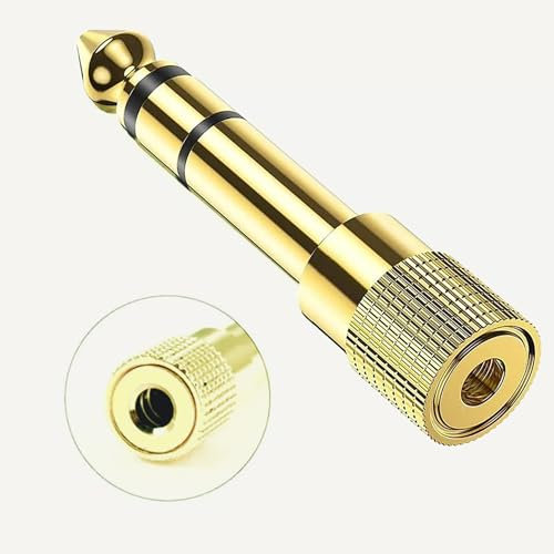 3.5mm to 6.35mm Audio Jack headphone jack adapter and aux adapter - 6.35mm to 3.5mm adapter professional Gold Plated