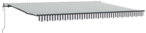vidaXL Gelenkarmmarkise, Markise Ausziehbar Automatisch, Sonnenmarkise für Terrasse Balkon, Sonnenschutz Balkonmarkise Terrassenmarkise, Anthrazit Weiß 450x300cm