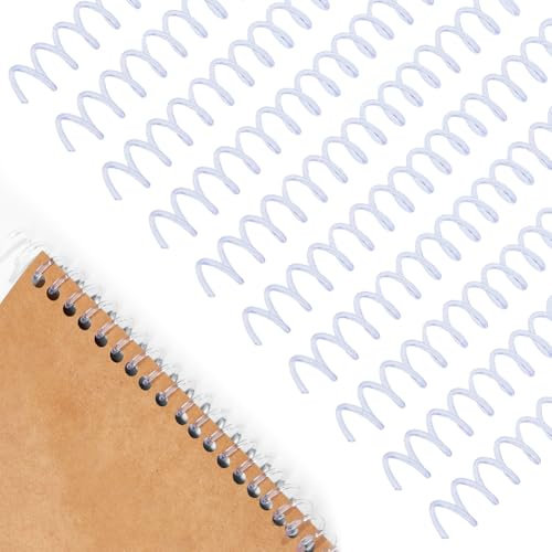 Hobbspring 40Pcs Spiral Binding Spines 0.59 inch Binding Loose Leaf Spiral Rings Clear Plastic Binder Combs Spines 30 Holes Binding kit for Students Teachers Office Document Notebook Business Projects