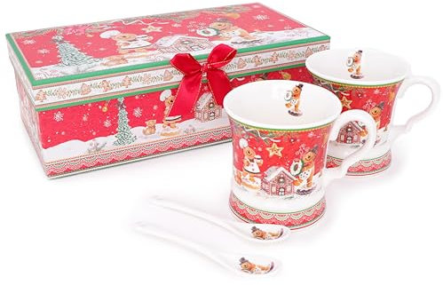Christmas Concepts® Gamma di stoviglie in ceramica Gingerbread Deluxe (Tazze e cucchiai)