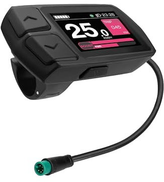 SachsenRAD E-Bike LCD Display Meter Fahrradcomputer, 2,0” IPS Hochhelligkeits-Hochauflösungsdisplay für 24V, 36V, 48V Elektrofahrräder, wasserdichter Stecker, 22,2 mm Lenker