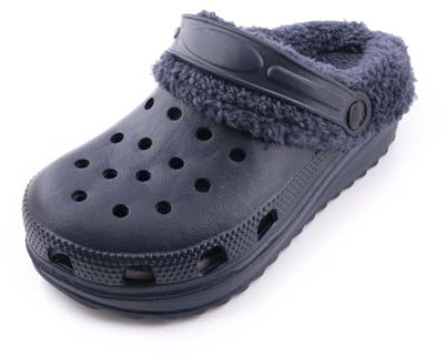 R-ISLAND Zuecos Invierno de Hombre,Adulto,con Forro Caliente,EVA,Comodos,Antideslizantes,Genial para casa Exterior y Interior.(Azul Marino 45)