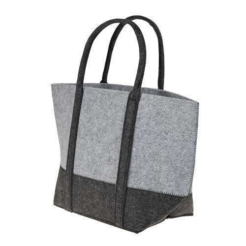 SIDCO Einkaufstache Filz Shopper Tasche große Filztasche Schultertasche grau