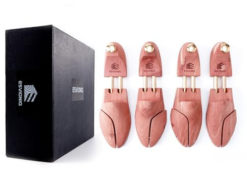 Esvioniq Cedar Shoe Tree with Twin Tubes Shoe Trees Sizes 3-14 Red Cedar Wooden Shoe Trees For Men And Women (2-Pack, UK 11-12)