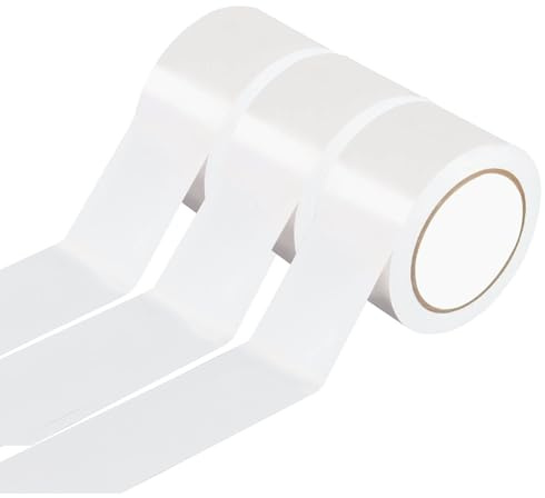 KADIO Bodenmarkierungsband Absperrband Weiss 50 mm x 33 m PVC Klebeband warnband Tape Hohe Flexibilität und Klebekraft Starkes Caution Tape Markierungsband (3, Weiss, 50 mm x 33 m)