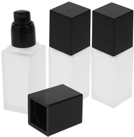 SOESFOUFU 3stücke Glas-pumpflasche Zum Befüllen Leere Lotion-aufbewahrungsflasche Kosmetikbehälter Reise-Foundation-Flasche Mit Sprühkopf Luftdicht Und Tropffrei
