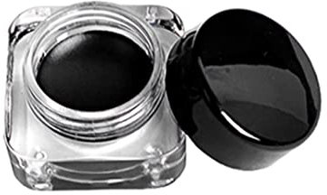Eyeliner Pot, 1PC Waterproof Gel Eye Liner Makeup Drama Gel Eyeliner Black Eyeliner With Brush Beauty Cosmetic Last For All Day Long(Black,0.18oz./5g)