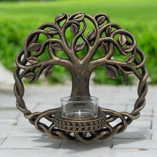 Tree of Life Candle Holder Tealight Resin Bronze Spiritual Pagan Wiccan