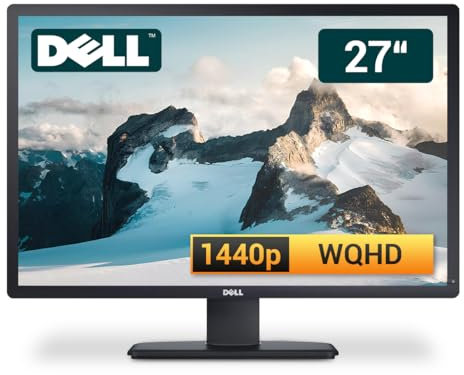 Dell UltraSharp U2713HM 27 Zoll Business Computer Monitor, Desktop Gaming Monitor, WQHD (VGA - DisplayPort - DVI - HDMI - USB-HUB - VESA), PC Bildschirm, schwarz/Silber (Generalüberholt)