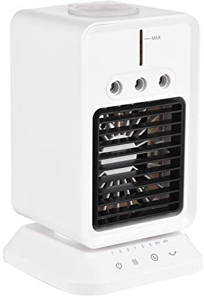 USB Tischventilator, 3-in-1 Tragbarer Luftbefeuchter mit 90° Schwenkfunktion für großflächige Luftzirkulation Großer Wassertank Timer