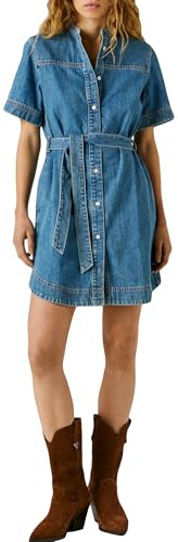Pepe Jeans Damen Jeanskleid Victoria SS Kleid, Blau (Denim-3C0), S
