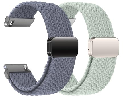 KUBFDL Nylon Uhrenarmband 20mm 22mm Elastisch Armband mit Magnetisch Verschluss für Damen Herren Schnellverschluss Smartwatches Ersatzarmband Verstellbares Atmungsaktive Sport Uhrenarmbänder