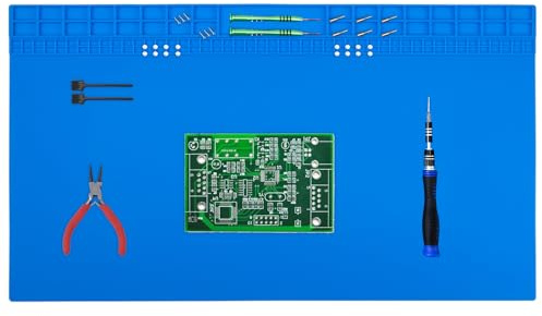 70cm*40cm Large Silicone Soldering Mat,500℃ Heat-Resistant Silicone Work Mat,Anti Static Magnetic Electronics Repair Silicone Pad for Electronic, Soldering, Phone Laptop Watch Repair