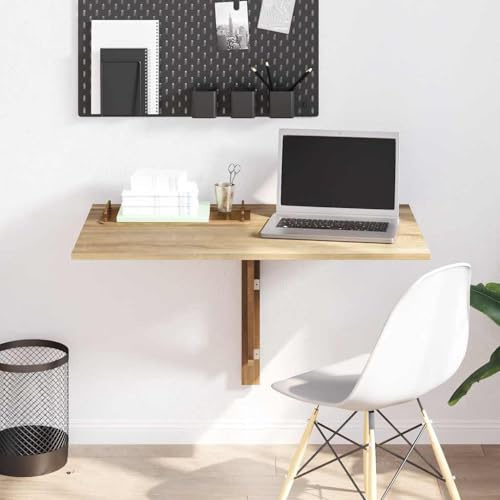Nqyjm Wandklapptisch, Eiche, 100 x 60 cm