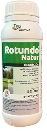 Herbicida total desherbante Rotundo Natur 500ml (225m2). Herbicida no selectivo post emergencia.