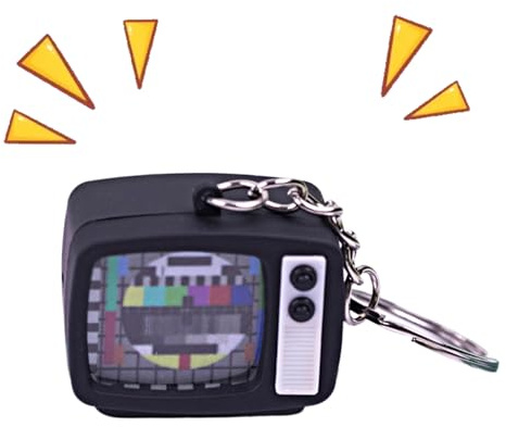 TV Schlüsselanhänger Retro Geldbörsen Anhänger mit Sound und Licht