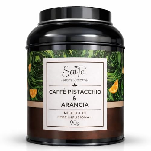 SaiTè Tisane sfuse Caffè Pistacchio & Arancia 90gr, Tisana con caffè pistacchio arancia mela e uvetta, gusto fruttato e avvolgente, Tisane regalo - Made in Italy