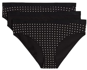 Marc O'Polo Damen Slip 3-Pack blackprint-black2 - Größe S