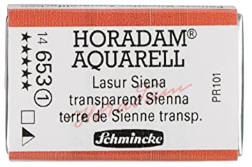 Schmincke - HORADAM® AQUARELL - finest artists' watercolour paints, 653 transparent Sienna, 14 653 043, 1/1 pan
