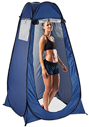 Relaxdays Tienda de Campaña Instantánea, Cambiador, Ducha WC Camping, UV50+, Poliéster-Acero, 1 Ud, 190x120x120 cm, Azul