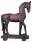 Pferd auf Rädern Pferdefigur Statue Tierfigur Vintage Skulptur Braun Polystein cw211 Palazzo Exklusiv