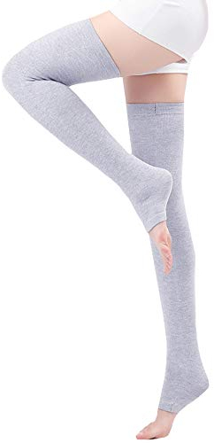 Milya Damen Lange Winter Kaschmir Beinwärmer Stulpen Overknee Gestrickte Strümpfe Legwarmers Beinstulpen Kniestrümpfe (Hellgrau)