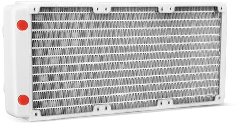 Diyeeni 360mm Radiator, Copper CPU Water Cooling Heat Exchanger with 1/4 inch Thread, 12 Tubes, and Screw Kit, Universal Computer Heat Sink, White