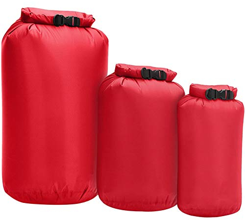 Lixada 3 x Trockensack 8L 40L 70L Trockensack Wasserdicht Packsack für Kajak, Boot, Angeln, Schwimmen, Kanu, Rafting