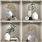 TOARTI 4 Stück 3D Vase Wandaufkleber,Vasen Wandtattoo für Wohnzimmer,Grüne Pflanzen Wandsticker,Vinyl Abnehmbare Weiße Flasche und Grünes Blatt Wandbilder für Schlafzimmer Büro Küche Wanddeko,30×30CM