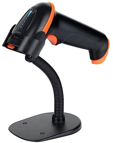 Tera Barcode Scanner Wireless with Battery Level Indicator (2.4Ghz Wireless+USB 2.0 Wired) 1D Barcode Reader USB Handheld Laser Bar Code Scanner with Stand, Model 5100-Z