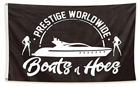 Prestige Worldwide Flag Boats & Hoes Flag Banner for Man Cave Wall College Dorm Room Decor,Parties 3x5 FT