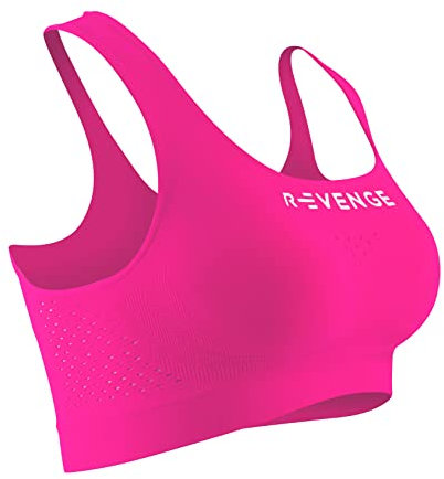 R-evenge Brassiere Top Tecnico da Palestra, Reggiseno Sport, Running, Ciclismo, Danza, Fitness Grigio (L/XL)
