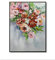 LCDIUDIU Ölbilder Auf Leinwand Handgemalt, Rosa Textur Rose Blume Grünes Blatt Pflanze Abstrakt Modern Handgemalte Ölgemälde Auf Leinwand Für Familie Wand Wohnzimmer Esszimmer Home Art De