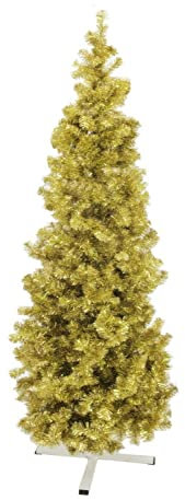 artplants.de Künstlicher Tannenbaum CHRISTOBAL, metallic-Gold, 210cm, Ø80cm - Kunststoff Weihnachtsbaum