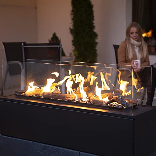 KRATKI Gas Terrassenheizer PATIO 17 kW G30/50mbar schwarz Heizstrahler | Gasheizer für Terrasse und Garten, Gehäuse aus Stahl, 56,9 x 118,5 cm