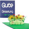 TOG BEG 3D Pop-up karte mit Motiven - Gute Besserung - und Blumen, ein liebevolles Geschenk und Gute Besserung für betroffene Person aus Familien, Freunde, Kollegenkreis inkl. Umschlag - blau
