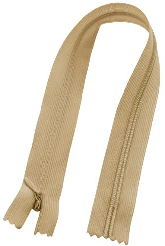 AERZETIX - C60901 - Satz mit 10 Reißverschlüssen unsichtbar 30cm Nicht trennbar - reißverschluß mit Gestell - Farbe beige - Lederwaren Jeans Hosen Kleid Rock Schieber kleidungsstück nähen