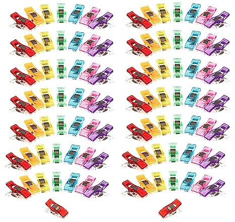 Milward Fabric, Sewing, Wonder, Quilters Clips, Assorted Bright Neon Colours, 100 PCS